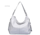 Zency 2026 Nova Moda Bolsa Feminina de Couro Genuíno Macio com Borla Elegante Bolsa Hobo de Ombro para Mulheres Bolsa Transversal Carteira Tiracolo