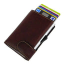 PU Leather Rfid Blocking Automatic Pop up Credit Card Holder Wallet