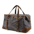 Army Green Canvas  With Cow Leather Duffle Overnight Weekend Bag