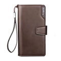 Baellery carteiras masculinas estilo longo titular do cartão de alta qualidade masculino bolsa com zíper grande capacidade marca carteira de couro do plutônio para homem