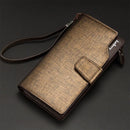 Baellery carteiras masculinas estilo longo titular do cartão de alta qualidade masculino bolsa com zíper grande capacidade marca carteira de couro do plutônio para homem
