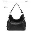 Zency 2026 Nova Moda Bolsa Feminina de Couro Genuíno Macio com Borla Elegante Bolsa Hobo de Ombro para Mulheres Bolsa Transversal Carteira Tiracolo