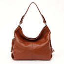Zency 2026 Nova Moda Bolsa Feminina de Couro Genuíno Macio com Borla Elegante Bolsa Hobo de Ombro para Mulheres Bolsa Transversal Carteira Tiracolo