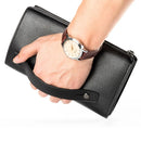 Baellery bolsa de mão masculina, carteira de grande capacidade para celular, bolso para cartão de passagem, carteira multifuncional de alta qualidade para homens