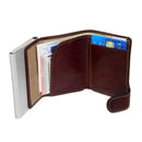 PU Leather Rfid Blocking Automatic Pop up Credit Card Holder Wallet