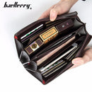 Baellery bolsa de mão masculina, carteira de grande capacidade para celular, bolso para cartão de passagem, carteira multifuncional de alta qualidade para homens