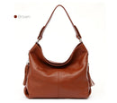 Zency 2026 Nova Moda Bolsa Feminina de Couro Genuíno Macio com Borla Elegante Bolsa Hobo de Ombro para Mulheres Bolsa Transversal Carteira Tiracolo