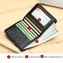 Bison denim carteiras masculinas preto bolsa de couro genuíno para homens titular do cartão de visita carteira masculina mini n4429