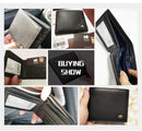 Bison denim homens carteiras de couro genuíno marca de luxo rfid bifold carteira zipper bolsa de moedas titular do cartão de visita carteira n4470