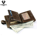 HUMERPAUL Factory Wholesale Nature Leather Mens Wallet Bifold RFID Blocking Zipper Card Holder Coin Pocket Small Male Purse