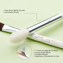Jessup-profissional pincéis de maquiagem conjunto, 15pcs, pérola, branco, prata, kit de ferramentas, delineador, shader, cabelo sintético natural