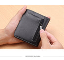 Bison denim carteiras masculinas preto bolsa de couro genuíno para homens titular do cartão de visita carteira masculina mini n4429