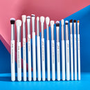 Jessup-profissional pincéis de maquiagem conjunto, 15pcs, pérola, branco, prata, kit de ferramentas, delineador, shader, cabelo sintético natural