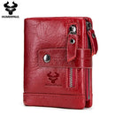 HUMERPAUL Factory Wholesale Nature Leather Mens Wallet Bifold RFID Blocking Zipper Card Holder Coin Pocket Small Male Purse