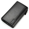 Baellery bolsa de mão masculina, carteira de grande capacidade para celular, bolso para cartão de passagem, carteira multifuncional de alta qualidade para homens