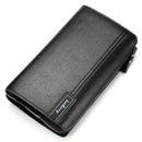 Baellery bolsa de mão masculina, carteira de grande capacidade para celular, bolso para cartão de passagem, carteira multifuncional de alta qualidade para homens