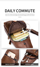 BULLCAPTAIN Sacos De Mensageiro De Couro Saco Casual Dos Homens Para Homens Saco De Peito Marca Designer Multi-Função Fone De Ouvido Jack Pacote De Peito
