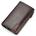 Baellery bolsa de mão masculina, carteira de grande capacidade para celular, bolso para cartão de passagem, carteira multifuncional de alta qualidade para homens