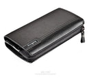 Baellery bolsa de mão masculina, carteira de grande capacidade para celular, bolso para cartão de passagem, carteira multifuncional de alta qualidade para homens