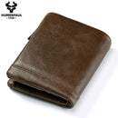 HUMERPAUL Factory Wholesale Nature Leather Mens Wallet Bifold RFID Blocking Zipper Card Holder Coin Pocket Small Male Purse