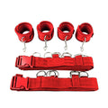 Conjunto de restrição para bondage BDSM para mulheres, algemas e punhos no tornozelo, escravo na cama, perna aberta, brinquedos sexuais para casais, eróticos, sem vibrador
