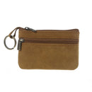 Thinkthendo bolsa de moedas feminina slim, de couro de vaca, bolsa de moedas com zíper nas extremidades porta-chaves