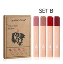 MAGIC CASA 4-Piece Matchstick Lip Gloss Gift Box Set Beauty Matte Lipstick Waterproof Non-Stick Cup Vegan Lip Glaze