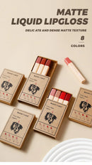 MAGIC CASA 4-Piece Matchstick Lip Gloss Gift Box Set Beauty Matte Lipstick Waterproof Non-Stick Cup Vegan Lip Glaze