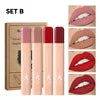 MAGIC CASA 4-Piece Matchstick Lip Gloss Gift Box Set Beauty Matte Lipstick Waterproof Non-Stick Cup Vegan Lip Glaze