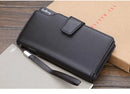 Baellery carteiras masculinas estilo longo titular do cartão de alta qualidade masculino bolsa com zíper grande capacidade marca carteira de couro do plutônio para homem