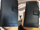 Baellery carteiras masculinas estilo longo titular do cartão de alta qualidade masculino bolsa com zíper grande capacidade marca carteira de couro do plutônio para homem