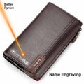 Baellery bolsa de mão masculina, carteira de grande capacidade para celular, bolso para cartão de passagem, carteira multifuncional de alta qualidade para homens