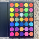 Private Label Shimmer Eyeshadow Palette 35 Colors Luminous Metallic Finish Waterproof Cruelty-Free Mineral Powder High Single