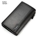 Baellery bolsa de mão masculina, carteira de grande capacidade para celular, bolso para cartão de passagem, carteira multifuncional de alta qualidade para homens