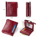Contact's moda couro genuíno carteira feminina bifold titular do cartão moeda bolsa pequena bolsa feminina clipe de dinheiro masculino bolso carteiras