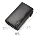 Baellery bolsa de mão masculina, carteira de grande capacidade para celular, bolso para cartão de passagem, carteira multifuncional de alta qualidade para homens