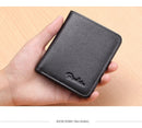 Bison denim carteiras masculinas preto bolsa de couro genuíno para homens titular do cartão de visita carteira masculina mini n4429
