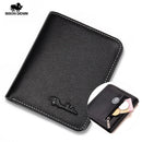 Bison denim carteiras masculinas preto bolsa de couro genuíno para homens titular do cartão de visita carteira masculina mini n4429