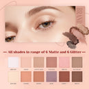 Las Chicas High Pigment Creamy Eyeshadow Pressed Powder 12 Nude Colors Metallic & Shimmer Finish Ready Ship Dropshipping Retail