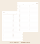 IMPRIMÍVEL Insert Planner - Mês na Vertical (datado 2026)