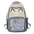 Kawaii mochila feminina doce rosa japonês dos desenhos animados gato ita saco moda grande capacidade casual versátil mochilas para senhoras