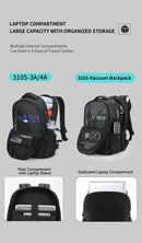 Tigernu mochilas a vácuo compressão mochilas de viagem 15.6-17 mochila portátil dos homens tsa anti roubo mochilas expansível mochila