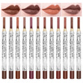 12 pcs Profissional Multi-funcional Lipliner Lápis Labial de Longa Duração À Prova D' Água Eye Brow Maquiagem Cosméticos Delineador de Lábios Coloridos Canetas