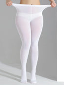 Uma moda plus size versátil fino oversized respirável cor sólida náilon elástico plus size meia-calça