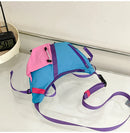 Bolsa de ombro multifuncional ajustável, à prova d'água, cor contrastante, feminina, moda coreana, leve, bolsa crossbody