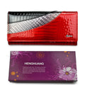 Hh carteiras femininas design da marca carteira de couro de alta qualidade feminino ferrolho moda jacaré longo carteiras e bolsas