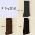 Unisex velo grosso cinco dedo meias, meias quentes toe, tubo médio, inverno, homens, mulheres, 3 pares