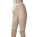 Calções de motociclista de malha feminina cintura elástica ver através da rede ciclismo estiramento meia meia-calça preto vermelho branco