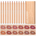 12 pcs Profissional Multi-funcional Lipliner Lápis Labial de Longa Duração À Prova D' Água Eye Brow Maquiagem Cosméticos Delineador de Lábios Coloridos Canetas
