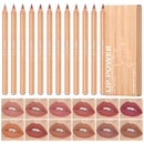 12 pcs Profissional Multi-funcional Lipliner Lápis Labial de Longa Duração À Prova D' Água Eye Brow Maquiagem Cosméticos Delineador de Lábios Coloridos Canetas